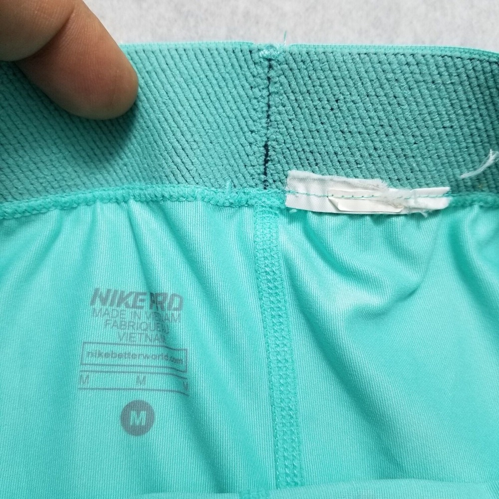 Nike Pro Sweatpants Womens Medium Green Elastic Dri Fit Cyan - Picture 5 of 10